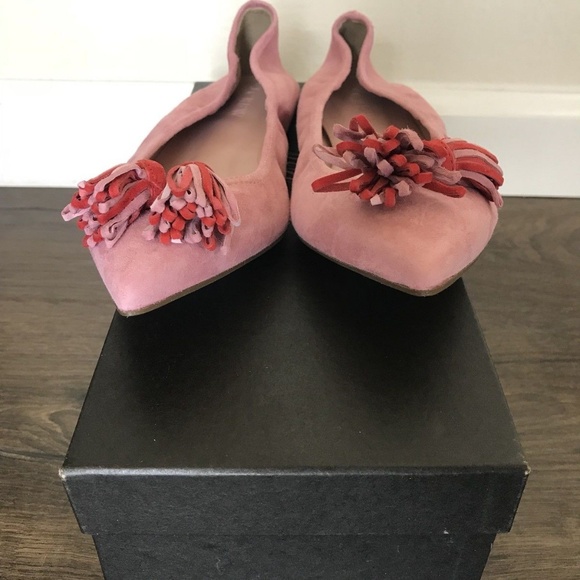 J.CREW NWT Pink Lottie Tassel Flats SUEDE LEATHER - Picture 8 of 9
